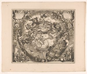 Hemelkaart met de zuidelijke sterrenbeelden