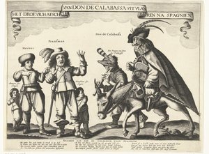 Het droevig afscheid van Don de Calabassa uit Vlaanderen en terugkeer naar Spanje, 1646 door Anonymous