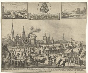IJsvermaak op de bevroren Schelde te Antwerpen, 1684 door Anonymous