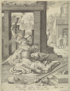 Jaël en Sisera door Anonymous