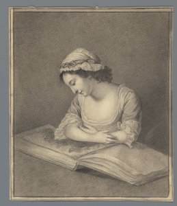 Jonge vrouw met prentenboek