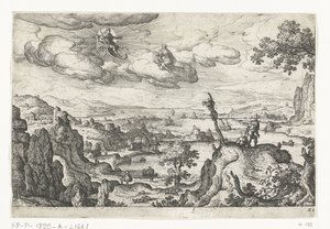 Jupiter in zijn wagen en een andere God
