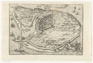 Kaart van Den Briel, 1572