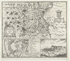Kaart van het prinsdom Orange, 1639