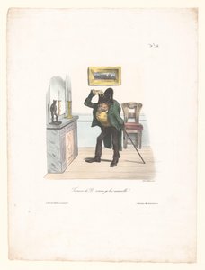 Karikatuur van een man die op Napoleon wil lijken door Anonymous