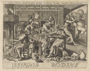 Keukeninterieur met armen
