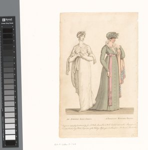 La Belle Assemblée, 1 maart 1807, nr. 14: Een avondbaljurk / Een Parijse winterjurk