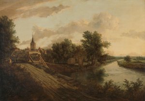Landschap met rolbrug door Anonymous