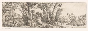 Landschap met Diana en haar jachthonden door Anonymous