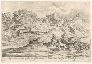 Landschap met minnend paar
