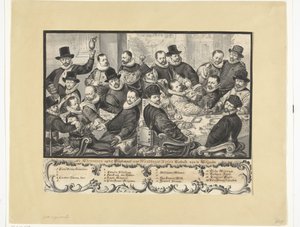 Maaltijd van officieren van de Handboogdoelen te Amsterdam, 1586 door Anonymous
