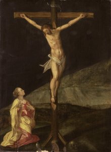 Maria Magdalena aan de voet van het kruis