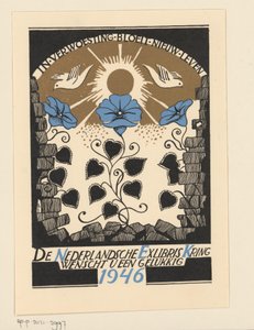 Nieuwjaarswens voor 1946 van de Nederlandsche Exlibriskring