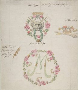 Ornamentale ontwerpen voor porselein, 18e eeuw door Anonymous,.