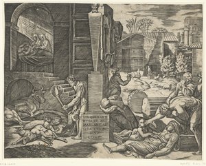 Pest bij de Trojanen op Kreta en droom van Aeneas door Anonymous