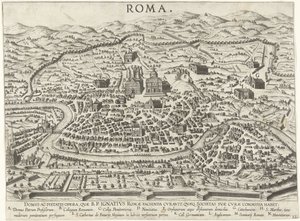 Plattegrond van Rome met de stichtingen van Ignatius van Loyola door Anonymous