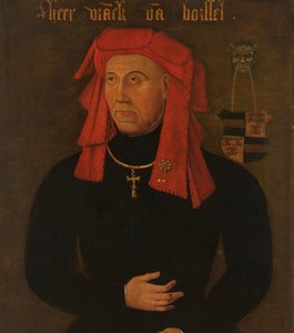 Portret van Frank van Borselen, Heer van Sint Maartensdijk en Stadhouder van Holland, vierde echtgenoot van Jacoba van Beieren, Gravin van Holland en Zeeland