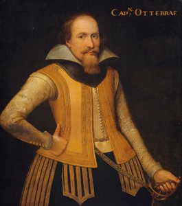 Portret van Otto Brahe, kapitein van een compagnie Denen om Zeeland te herverdelen, in dienst getreden van Brandenburg in 1610 door Anonymous