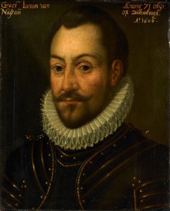 Portret van een onbekende graaf of officier, mogelijk Graaf Jan de Oude van Nassau of Lodewijk van Nassau door Anonymous