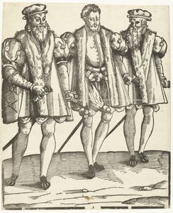 Portret van Gaspard, Francois en Odet de Coligny door Anonymous