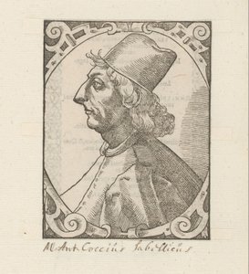 Portret van Marcus Antonius Coccius Sabellicus door Anonymous