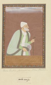 Portret van Mulla Tayfur, die de leraar (ustad) van Sultan Abdullah is geweest door Anonymous