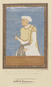 Portret van Neknam-khan; hij is vizier van Sultan Abdullah geweest en heeft gediend als legeraanvoerder (sar-lashkar) van Karnatak na Mir Jumla door Anonymous