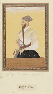 Portret van Saf-shikan Khan, vizier van Aurangzeb