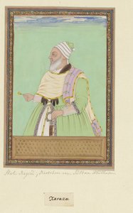 Portret van Shah Raju, geestelijke leidsman (pir) van Sultan Abul Hasan door Anonymous