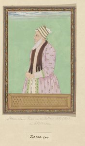Portret van Sharza Khan, die in de tijd van Sultan Abdullah als vizier heeft gediend en ook vizier is in de tijd van Abul Hasan