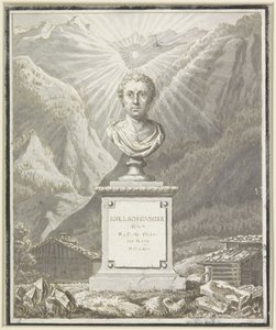 Portretbuste van Johann Jakob Scheuchzer door Anonymous