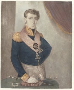 Prins Frederik der Nederlanden als grootmeester der Vrijmetselaren, 1817 door Anonymous