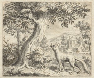 Raaf en de vos (Ontwerpen voor illustraties voor een uitgave van Jean de la Fontaine