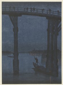 Roeiboot onder brug