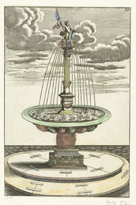 Rond bassin met Toscaanse zuil