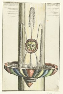 Rond bassin met leeuwenkop