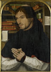 Sint Dionysius de Areopagiet in gebed door Anonymous