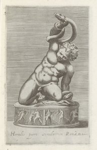 Sculptuur van de jonge Hercules in gevecht met een slang