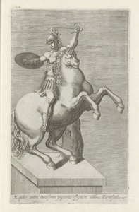 Sculptuur van een Romeinse soldaat te paard door Anonymous