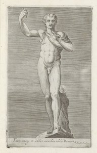 Sculptuur van een faun