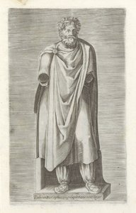 Sculptuur van een gevangen koning