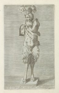Sculptuur van een sater