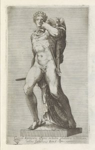 Sculptuur van keizer Commodus als gladiator