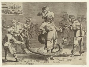 Spotprent op Cromwell als de afgrijselijke Staartman, 1652 door Anonymous