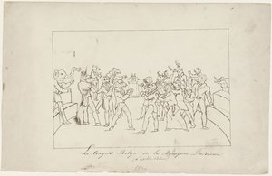 Spotprent op de onenigheid in het Belgische Nationale Congres over het verkiezen van een koning, 1831 door Anonymous