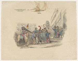 Spotprent op de verdeling van Belgische erekruizen, 1834 door Anonymous