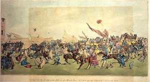 Start voor Epsom of de effecten van een winderige dag, 1820 door Anonymous