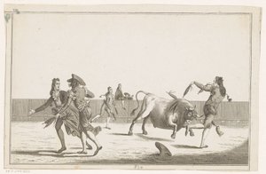 Stier wordt uitgedaagd met banderillas (Verzameling van de belangrijkste manoeuvres bij het stierenvechten)