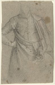 Studie voor het portret van een man met een mantel door Anonymous