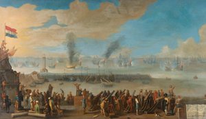 De slag bij Livorno (14 maart 1653) door Anonymous